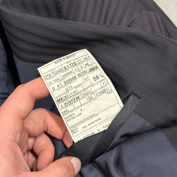 Ermenegildo Zenga Suit "Z Zegna" City Fit Striped Navy Blue 2pc Wool 44L 38x32 - Picture 8 of 12